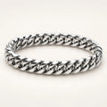 Polished curb-link bracelet on an ivory cushion